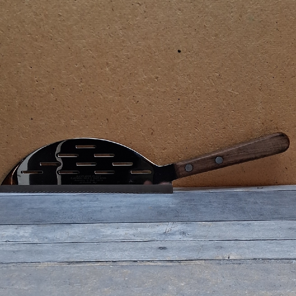 Vtg Barrett's Stainless Steel Knife Pan Drainer Strainer